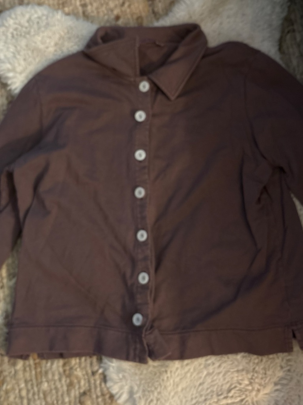 Button down brown shirt jacket